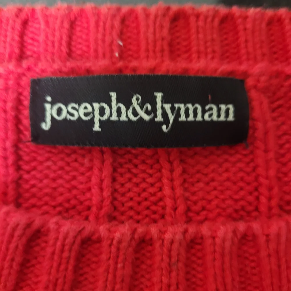 Joseph & Lyman Mens Medium Red Cable Knit Crewneck Sweater Classic Office